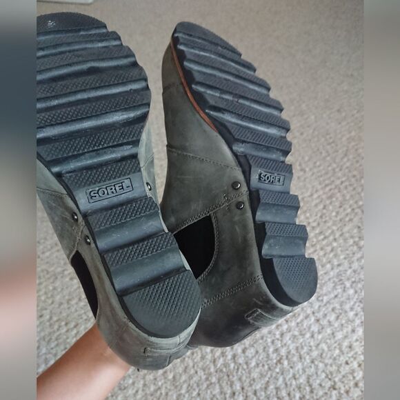 Sorel Lea Wedges boots Gray leather size 10 - Picture 12 of 14